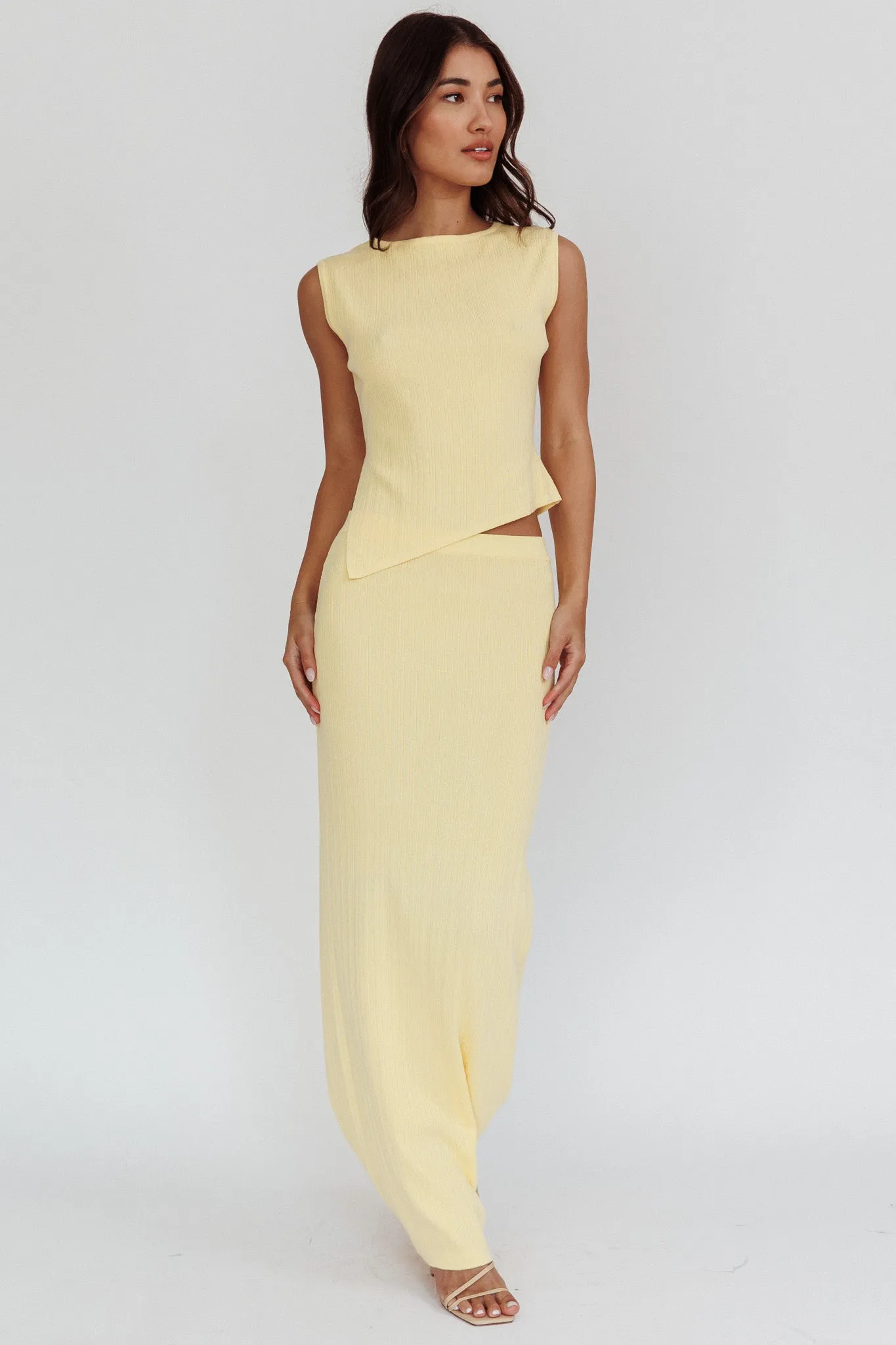 Rossana Ribbed Maxi Skirt Butter