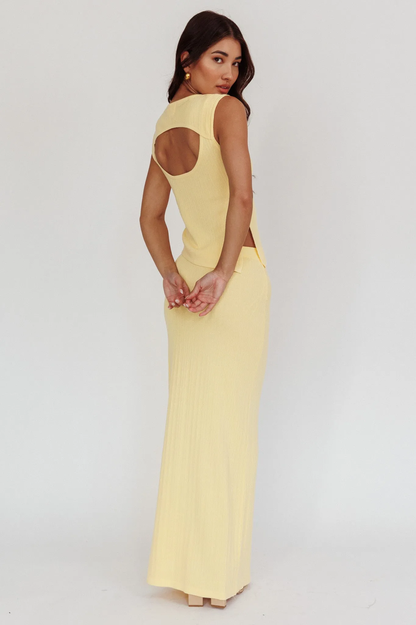 Rossana Ribbed Maxi Skirt Butter