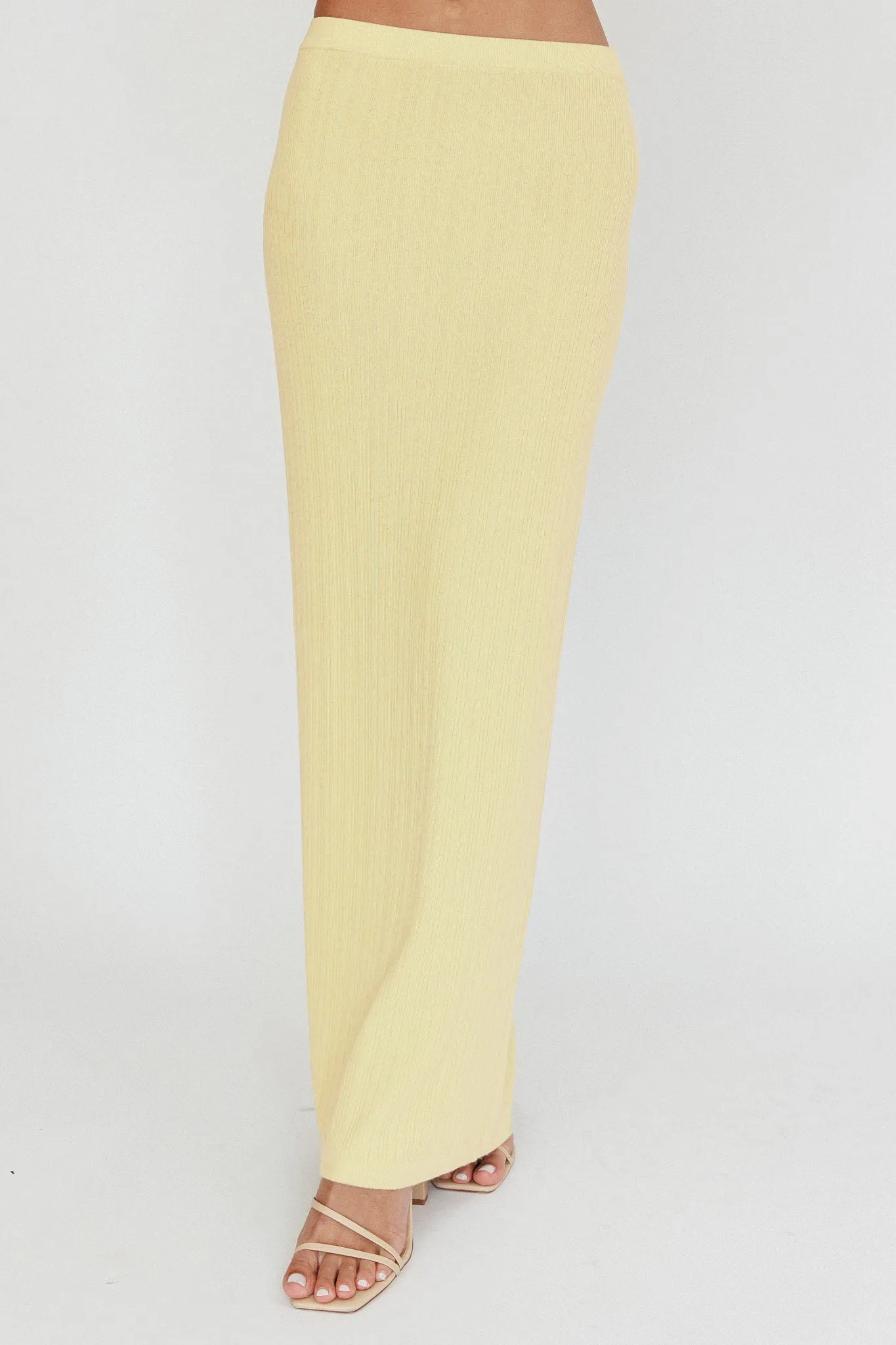 Rossana Ribbed Maxi Skirt Butter