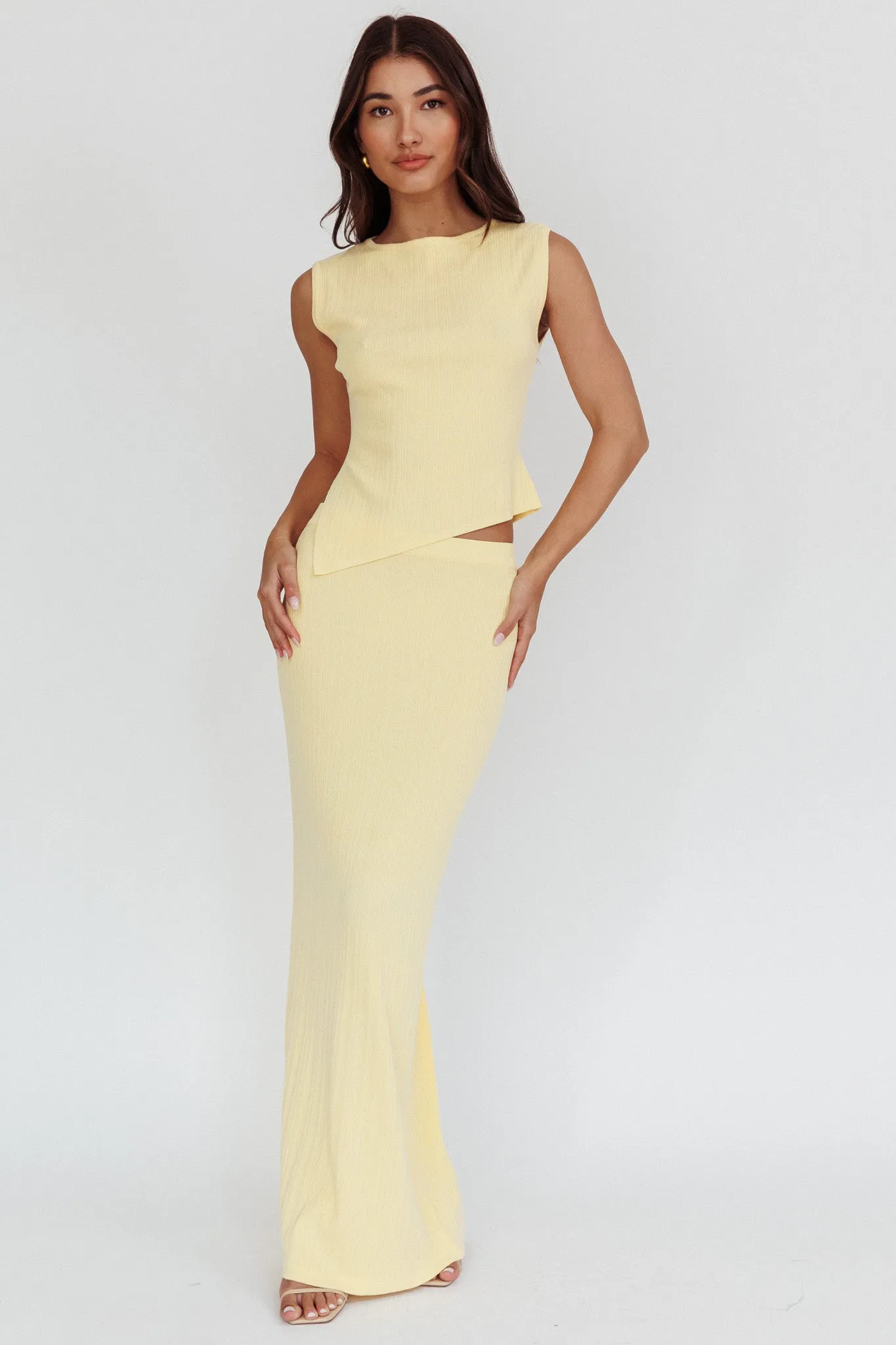 Rossana Ribbed Maxi Skirt Butter