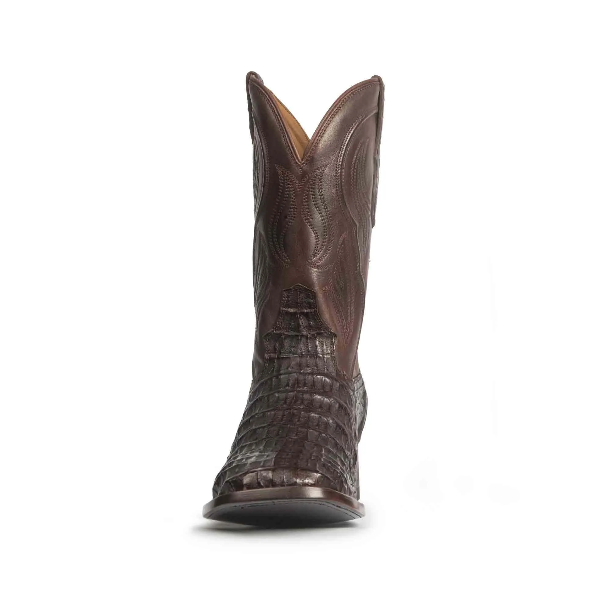 Rujo Boots Men's The Jake Chocolate Caiman Hornback Boots