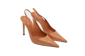 Sergio Rossi - Camel Point Toe Sling Back Heels - IT 39