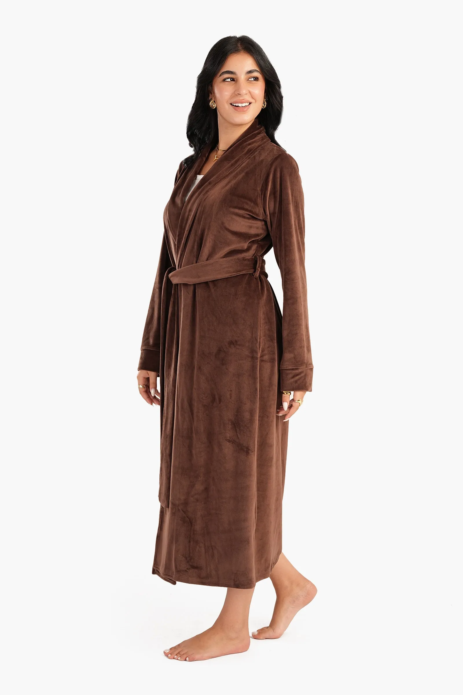 Shawl Collar Long Robe