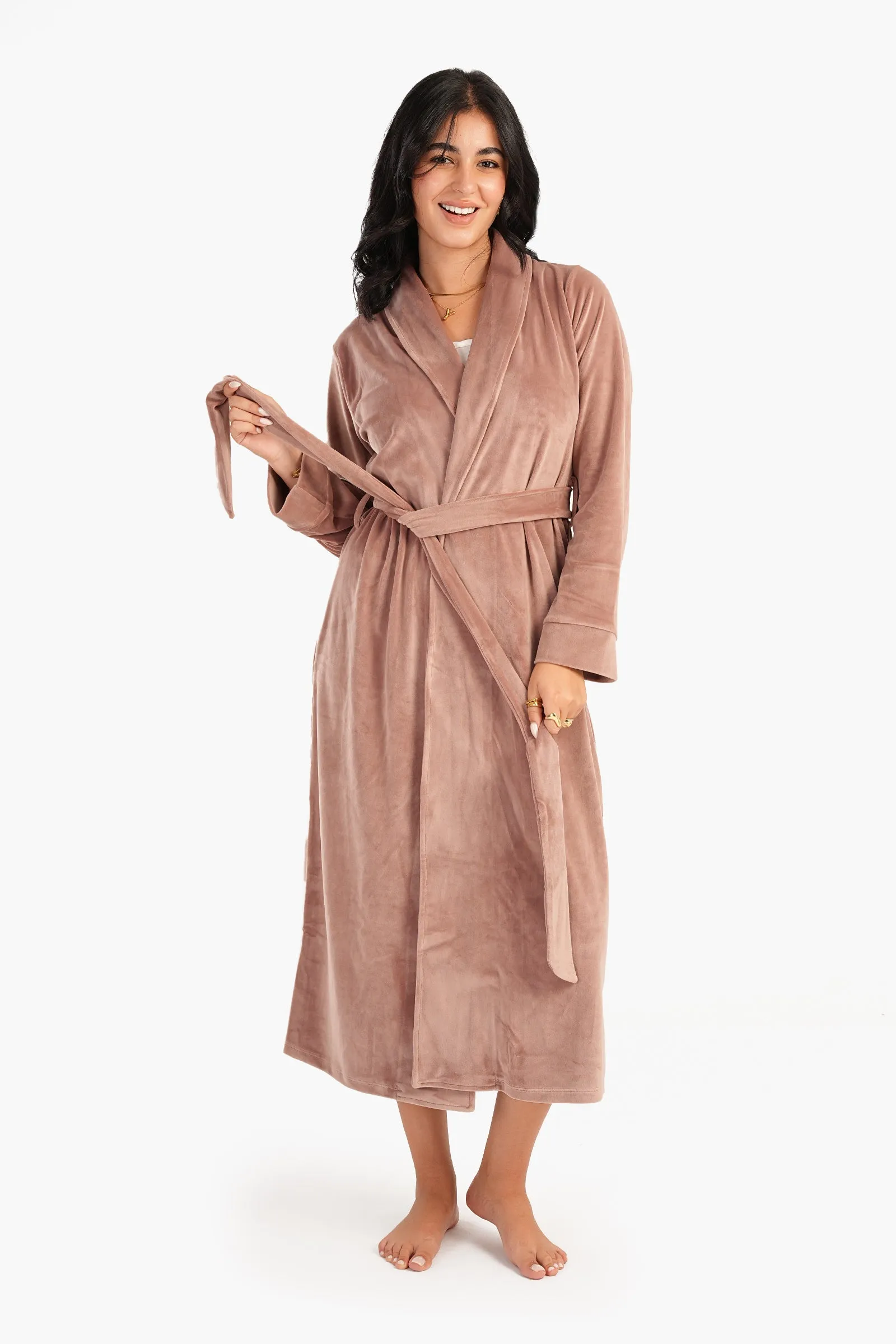 Shawl Collar Long Robe