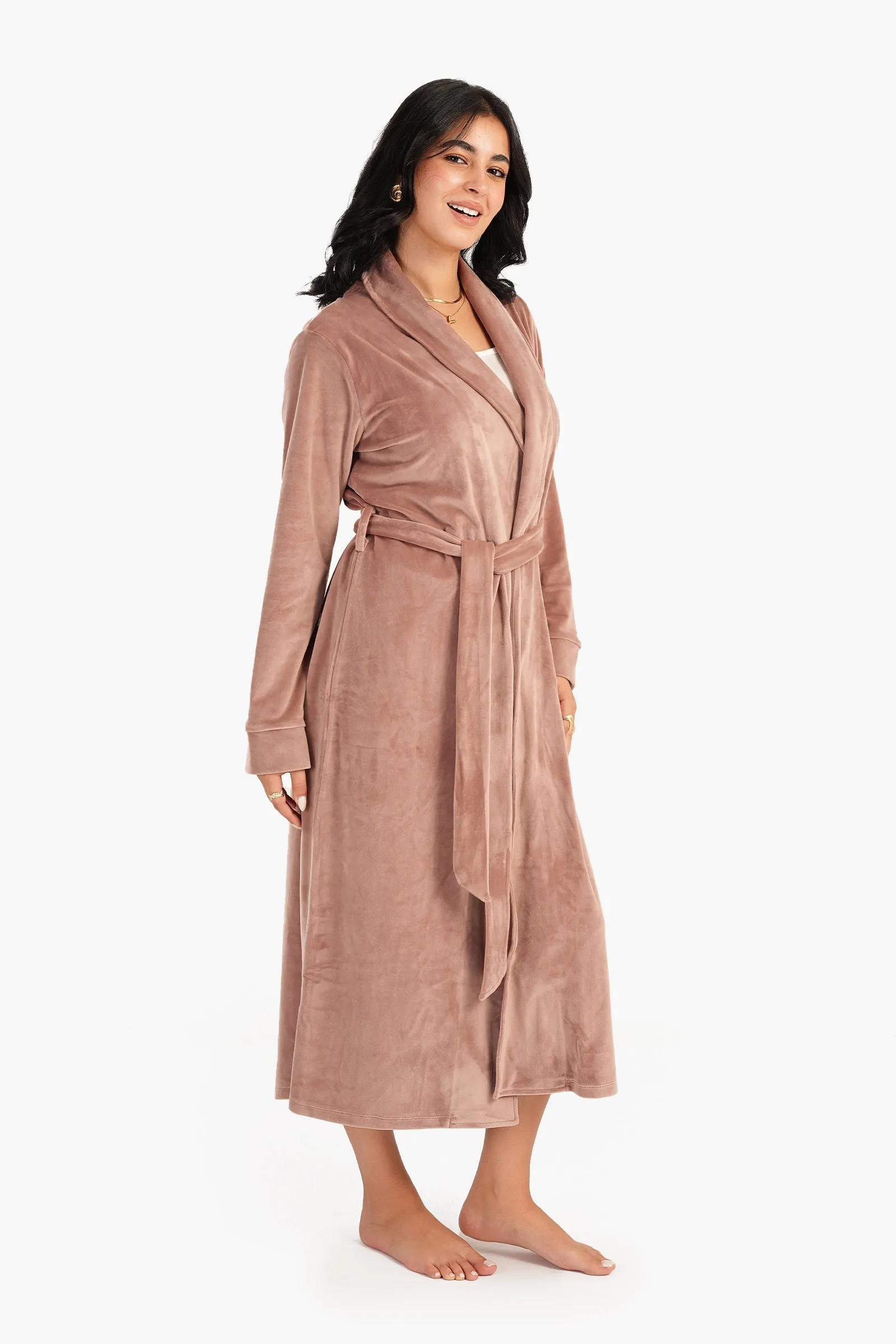 Shawl Collar Long Robe