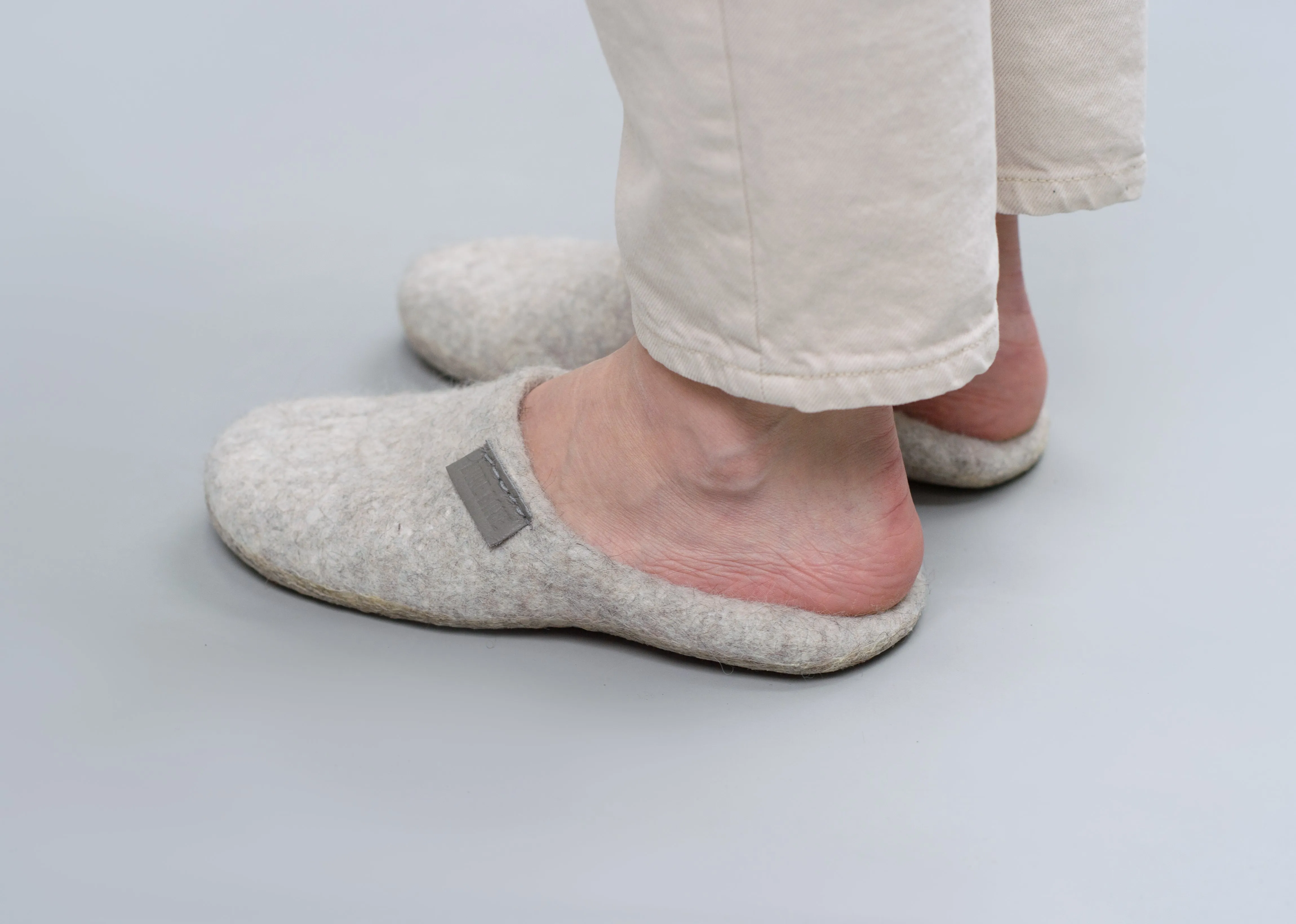 Silk and Alpaca Backless Slippers for Women