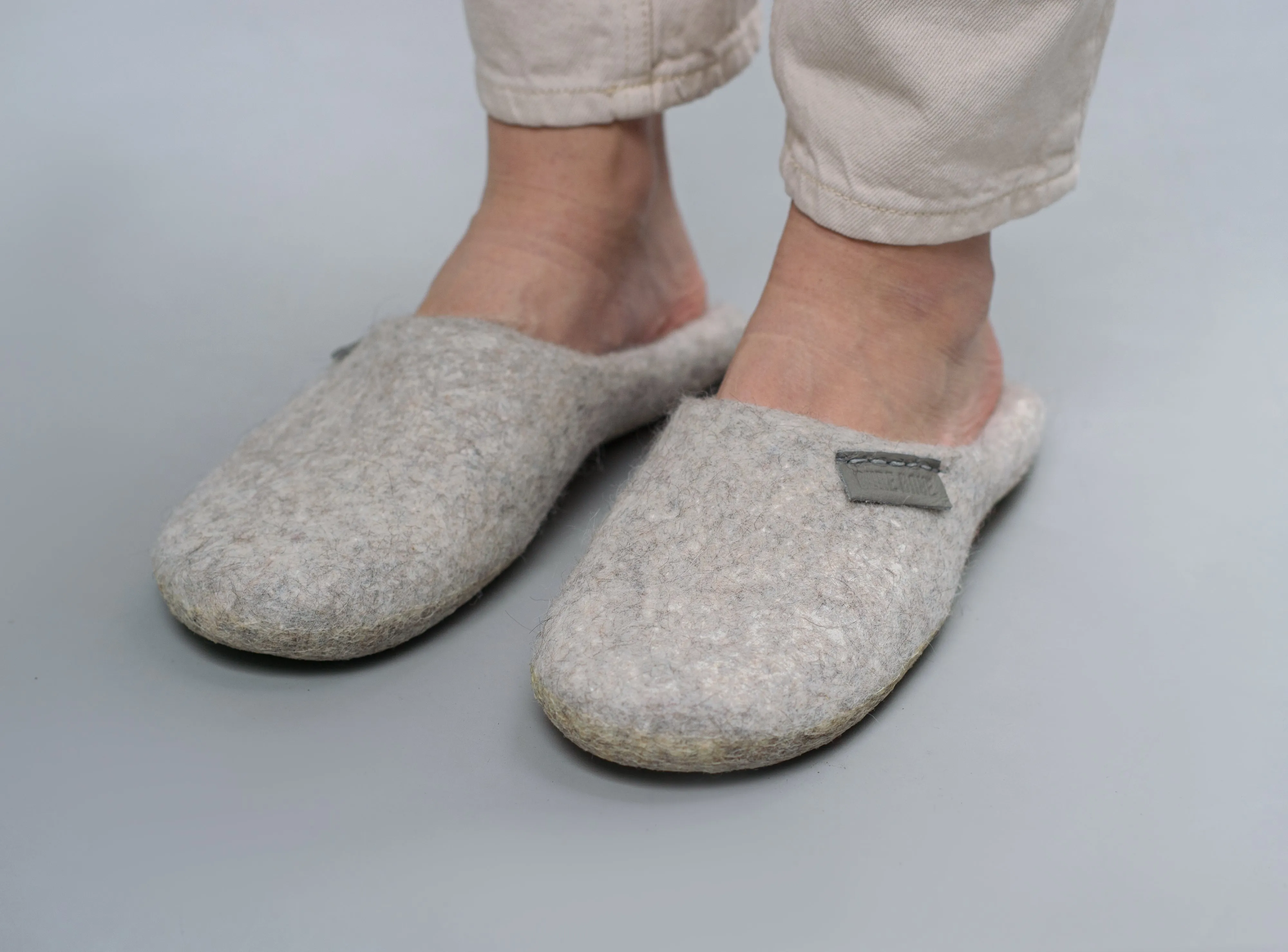 Silk and Alpaca Backless Slippers for Women