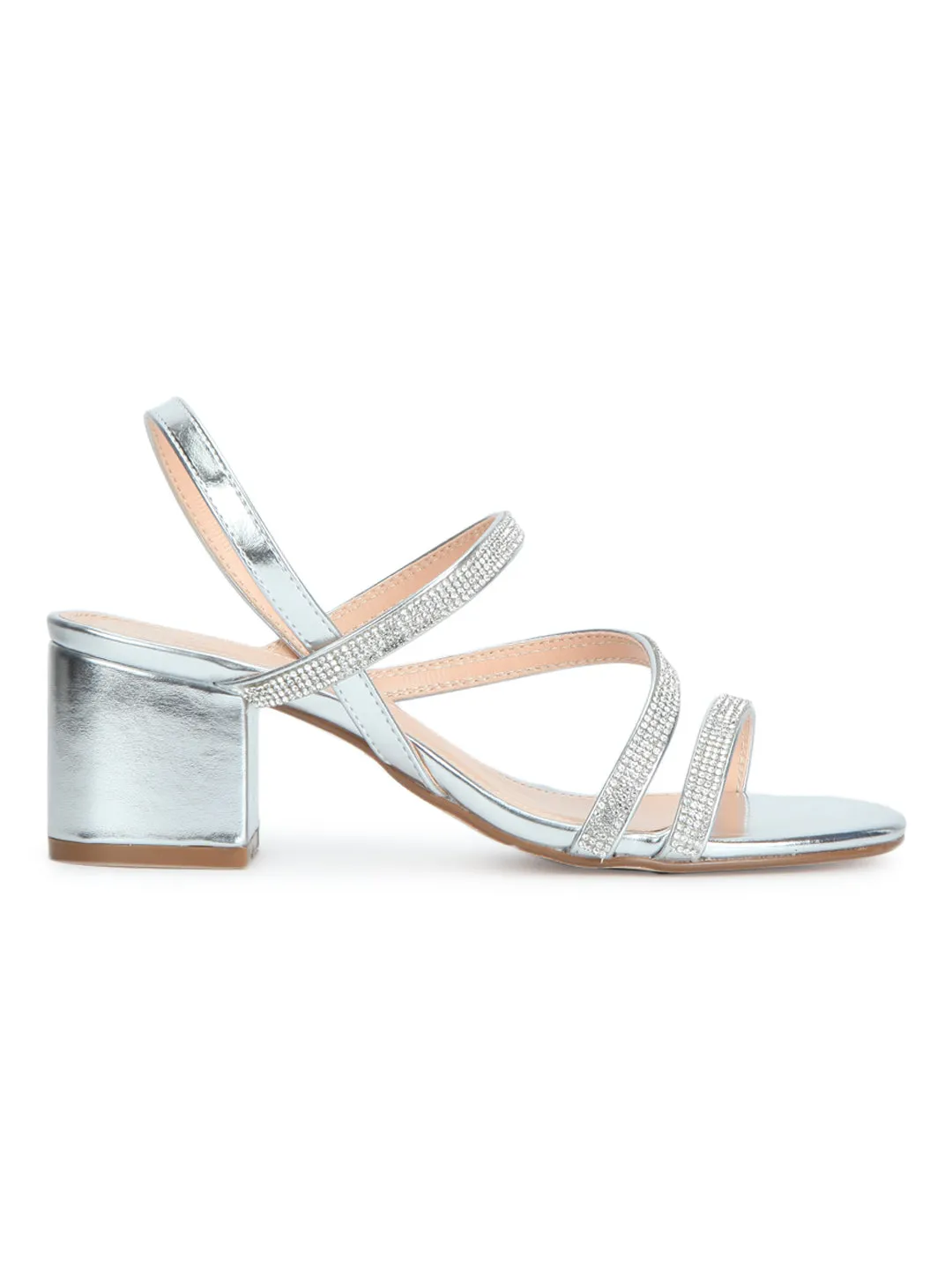 Silver Diamante Strap Sandals