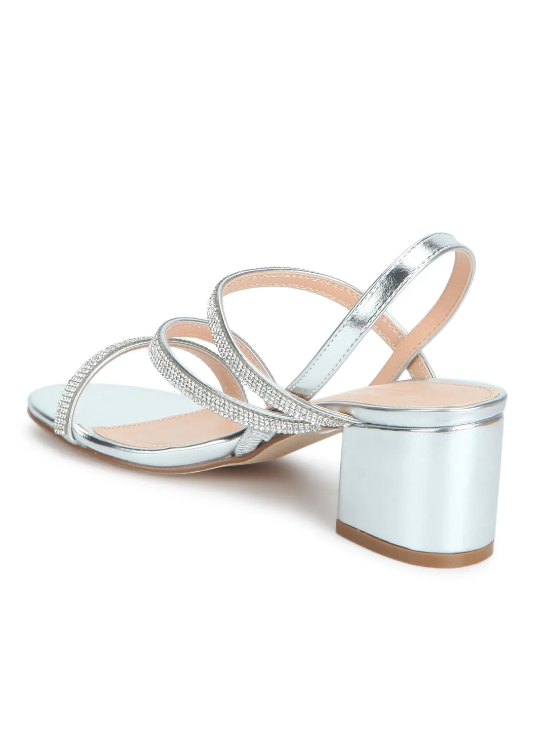 Silver Diamante Strap Sandals