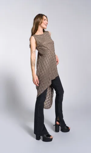 Sleeveless Tunic with Long Draped Back