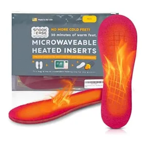 Snook Ease Heated Insoles Shoe Warmer Inserts - Foot & Toe Warmers for Winter, Microwavable Insoles for Men