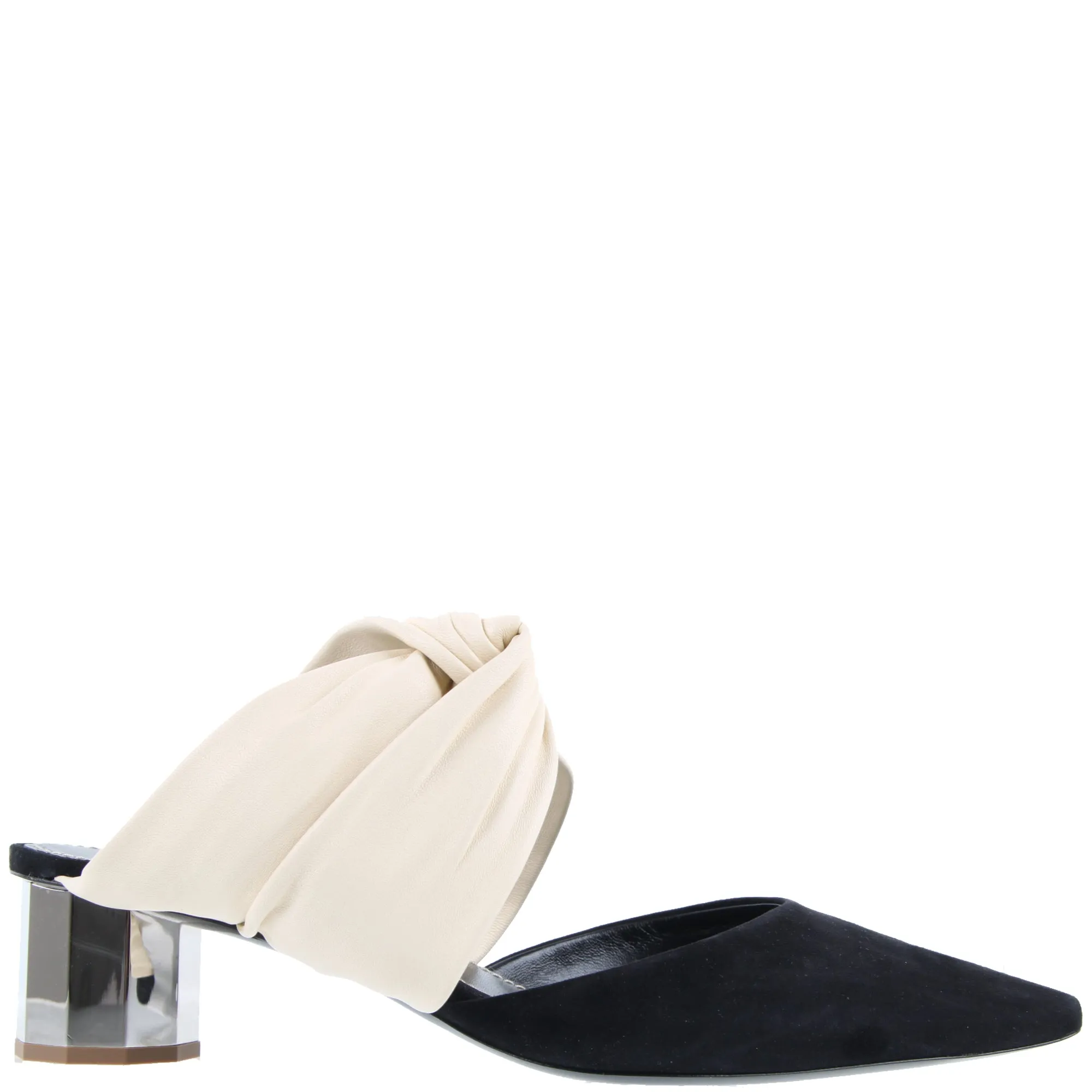 Twisted Block Mule 40 Nappa/Suede, Cream