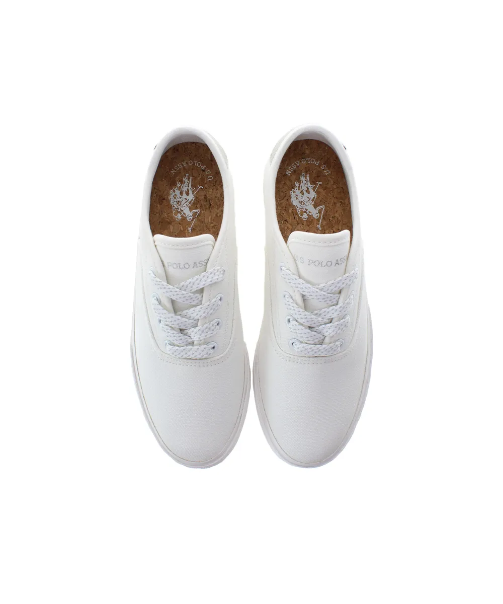 US POLO WOMENS CANVAS SNEAKERS WITH USPA DETAILS AND CUPSOLE OUTSOLE