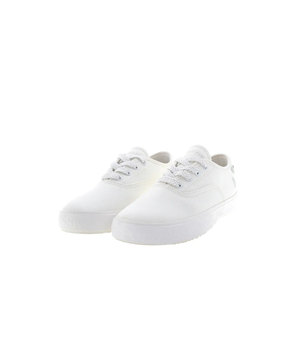 US POLO WOMENS CANVAS SNEAKERS WITH USPA DETAILS AND CUPSOLE OUTSOLE