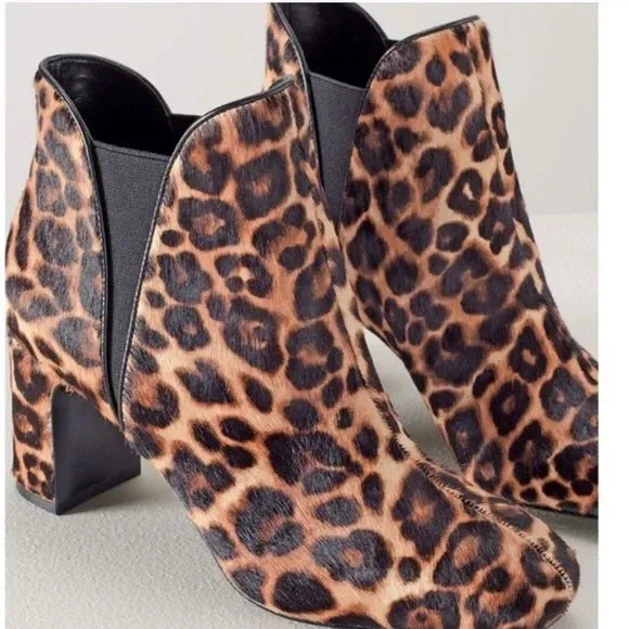 White House Black Market Leopard Calf Hair Booties - Size 7.5