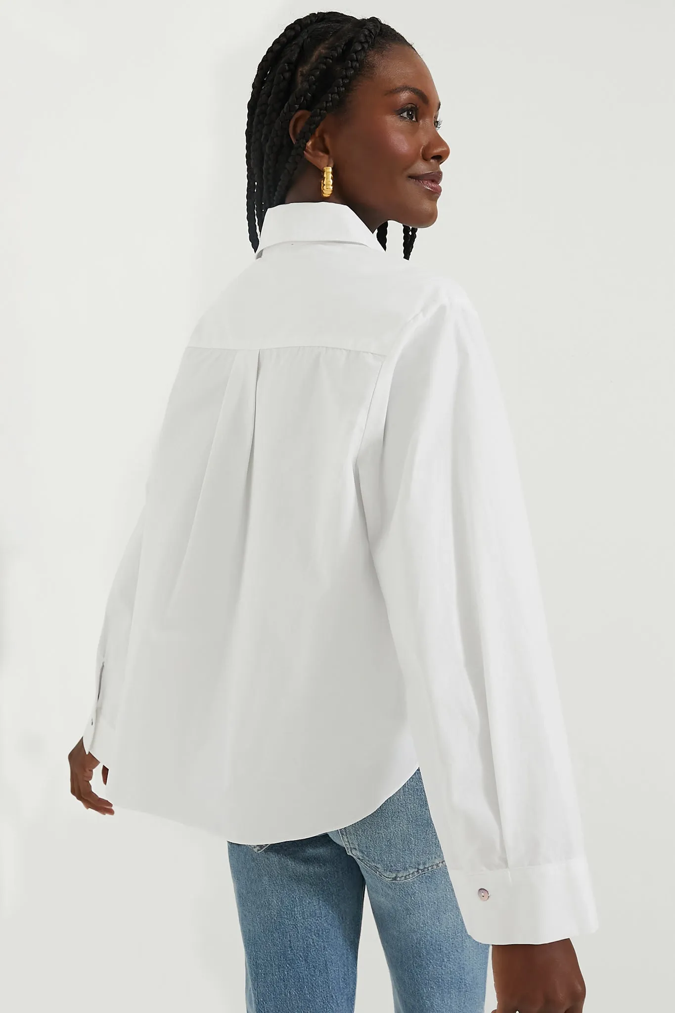 White Mara Cropped Button Down