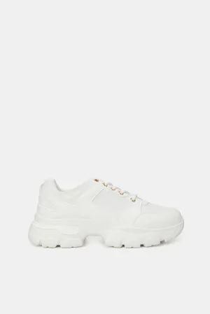 Women White Chunky Sneakers