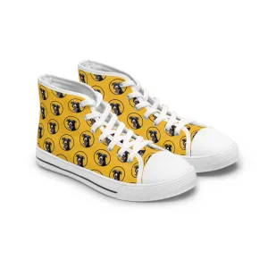 Womens Hi Top Canvas Sneakers personalised with your pets image.