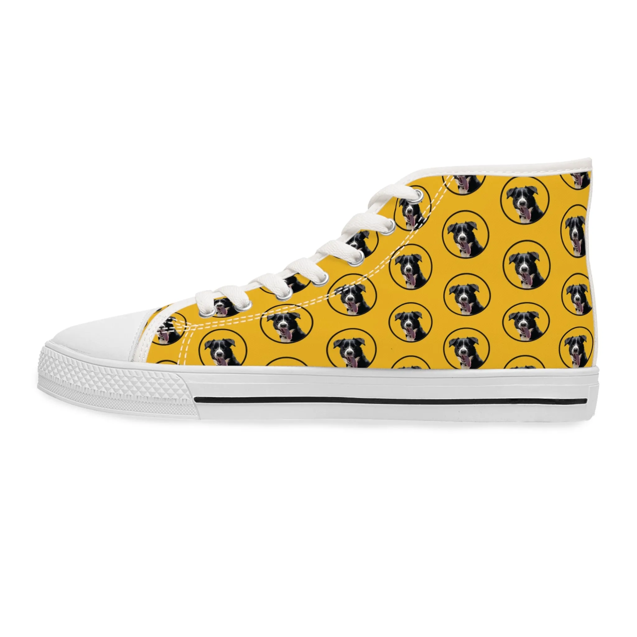 Womens Hi Top Canvas Sneakers personalised with your pets image.