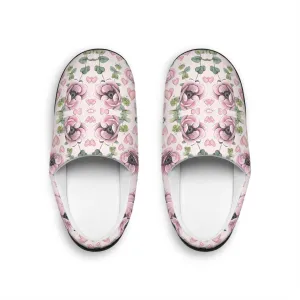 Women's Indoor Slippers - Pink Valentines Botanicals Collection (Kaleidoscope)