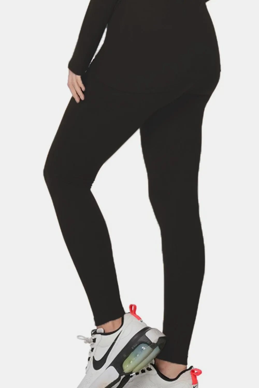 Zenana Black Turtleneck Top and Leggings Lounge Set